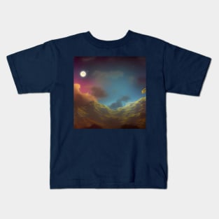 Moon in the night sky with shining stars Kids T-Shirt